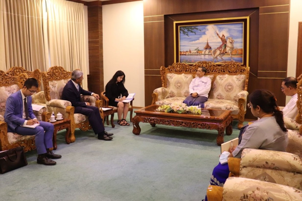 Union Minister for International Cooperation receives the Chinese Ambassador to Myanmar (2-6-2023)