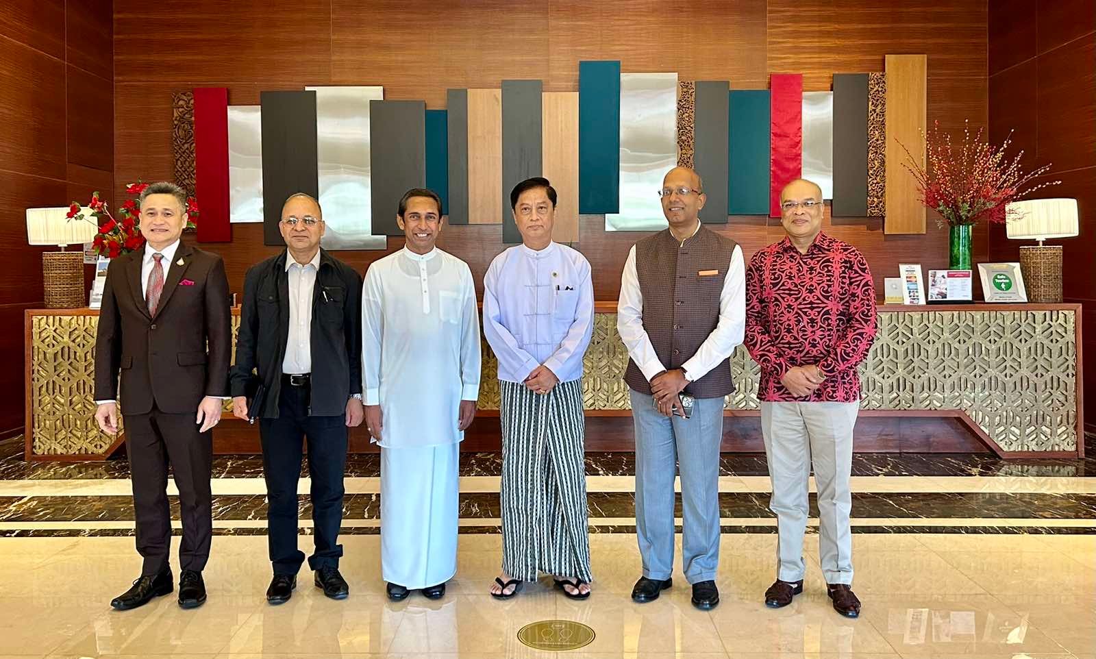 Deputy Minister for Foreign Affairs U Lwin Oo attends the Breakfast Meeting jointly hosted by the Ambassadors of Bangladesh, India, Nepal, Sri Lanka and Thailand (5-1-2024)