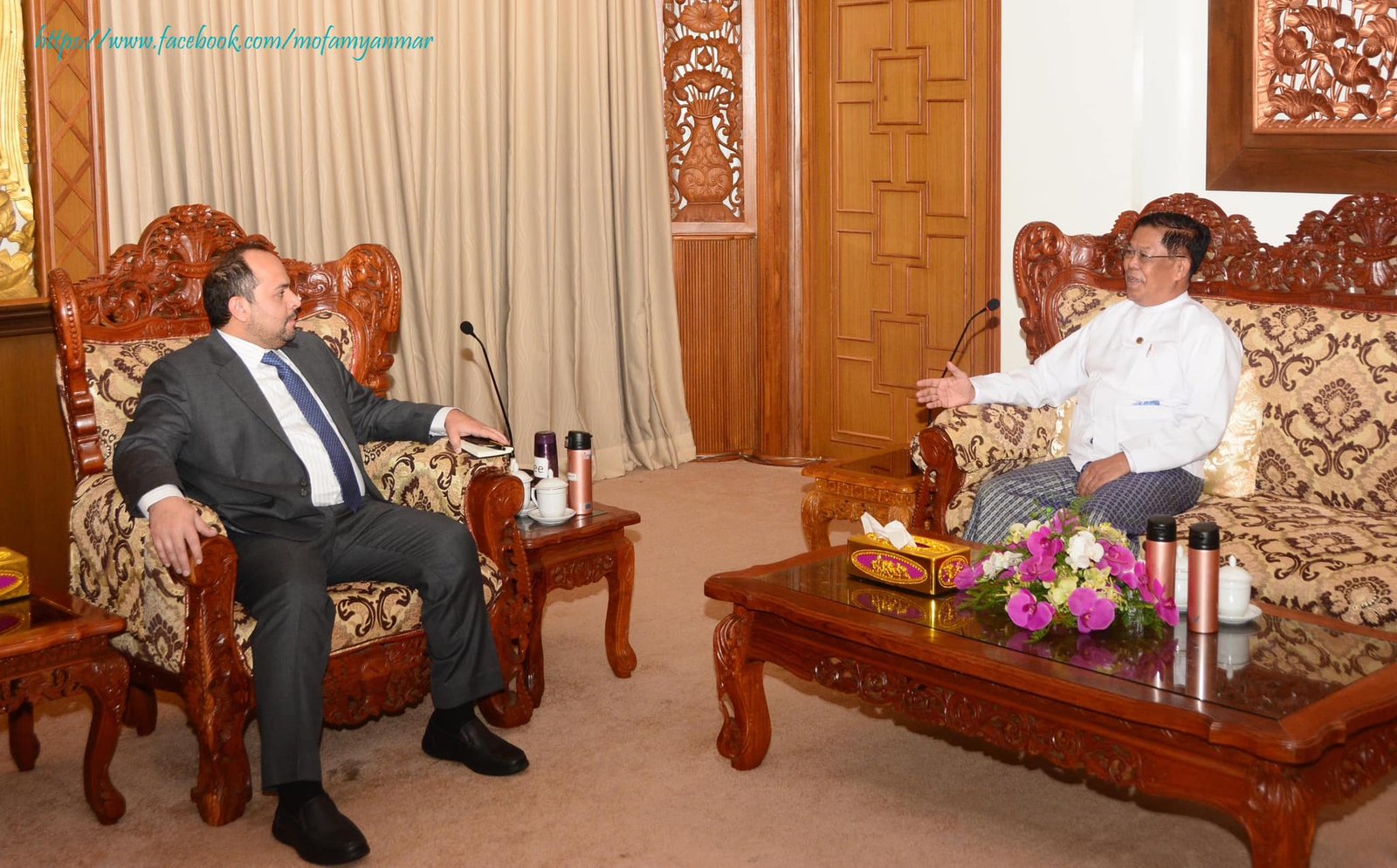 Deputy Prime Minister and Union Minister for Foreign Affairs receives Ambassador-designate of the United Arab Emirates (UAE) to Myanmar (10-6-2024)