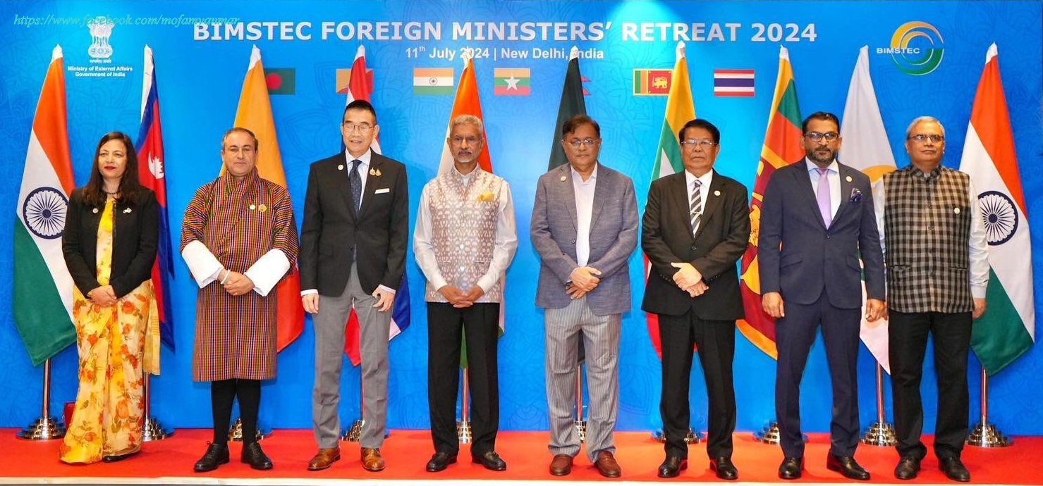 Deputy Prime Minister and Union Minister for Foreign Affairs U Than Swe attends 2nd BIMSTEC Foreign Ministers’ Retreat in New Delhi, India (11-7-2024, New Delhi)