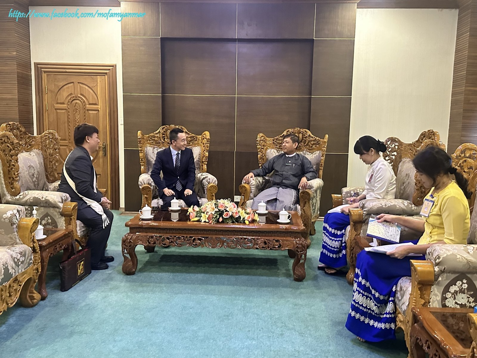 Permanent Secretary of the Ministry of Foreign Affairs receives delegation led by Mr. Li Fu Quan, Founding President of the China-Myanmar Economic Cooperation and Development Promotion Association (12-7-2024)
