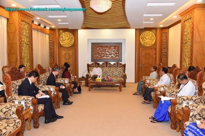 U Than Swe, Deputy Prime Minister and Union Minister for Foreign Affairs of the Republic of the Union of Myanmar, received H.E. Ms. Ma Jia, Ambassador Extraordinary and Plenipotentiary of the People’s Republic of China to Myanmar (27-8-2024)