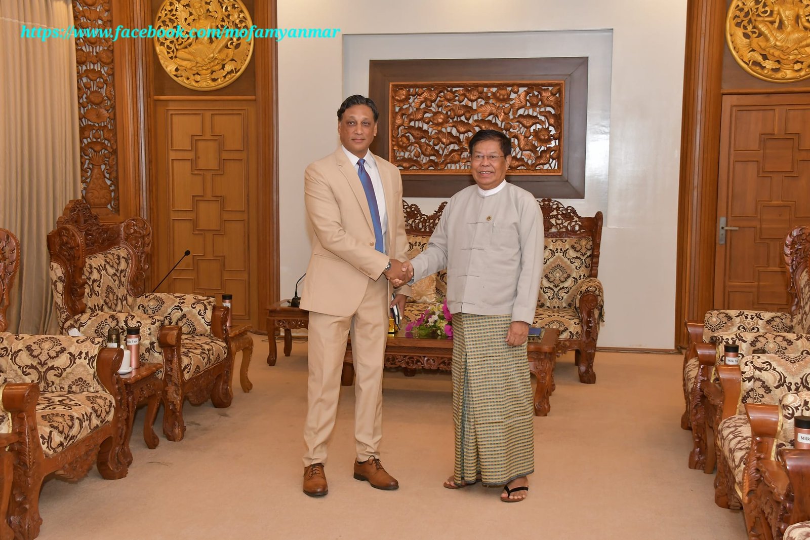 Deputy Prime Minister and Union Minister for Foreign Affairs receives Resident Representative of the United Nations Development Programme in Myanmar (7-8-2024)