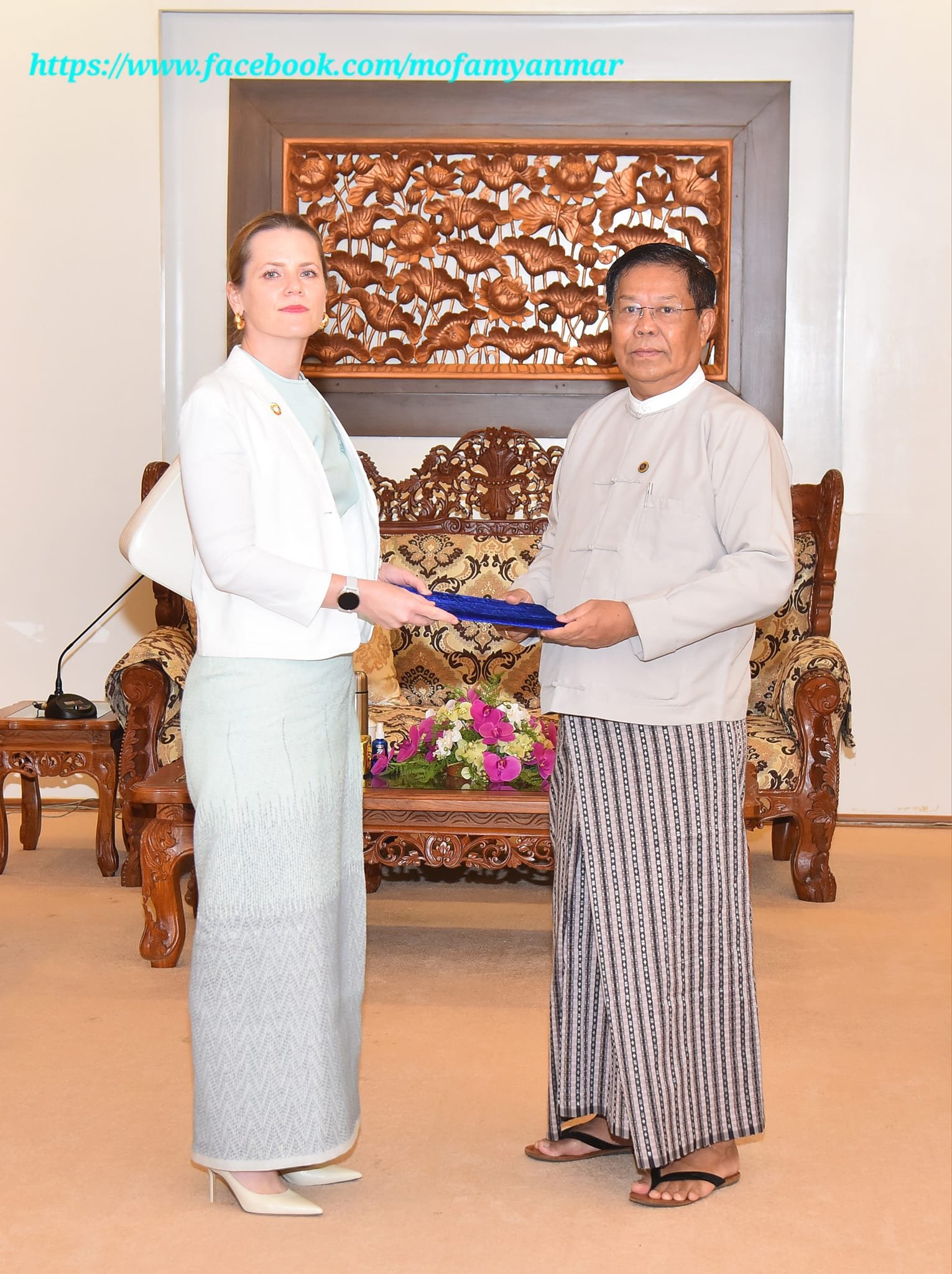 Country Director and Representative of UNOPS Myanmar presents her Credentials to the Deputy Prime Minister and Union Minister for Foreign Affairs  (6-8-2024)