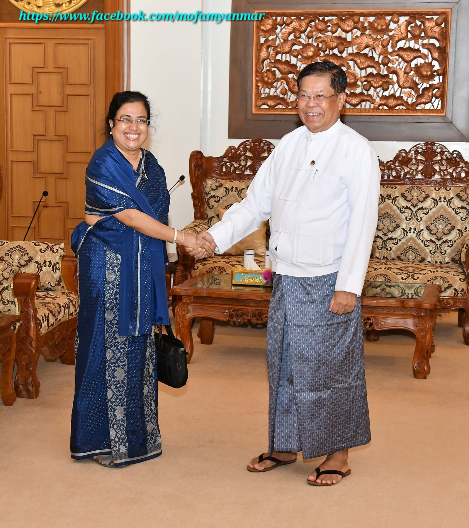 U Than Swe, Deputy Prime Minister and Union Minister for Foreign Affairs of the Republic of the Union of Myanmar, received H.E. Mrs. Ponnamperuma Arachchige Prabashini Ponnamperuma, Ambassador Extraordinary and Plenipotentiary of Sri Lanka to the Republic of the Union of Myanmar (27-9-2024)