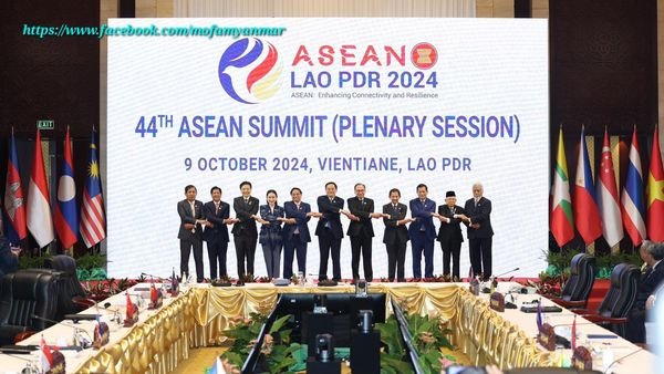 Myanmar delegation led by the Ministry of Foreign Affairs and Permanent Secretary attended the 44th and 45th ASEAN Summits and related meetings. (9-10-2024, Vientiane)